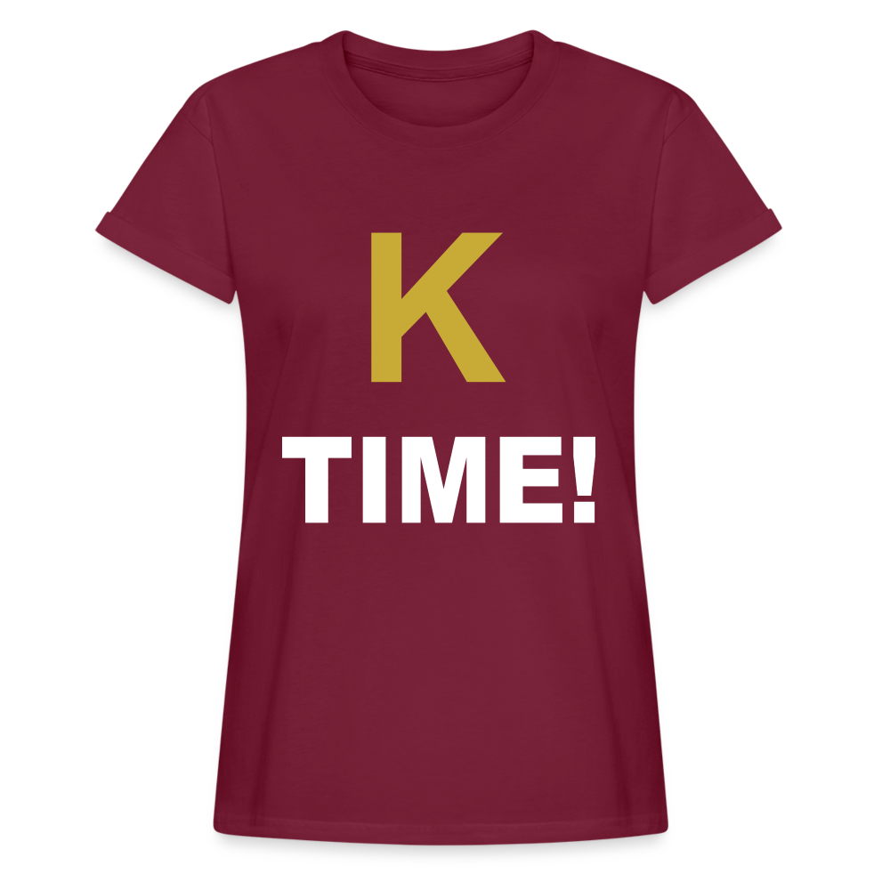 K Time Women's Relaxed T-Shirt - burgundy