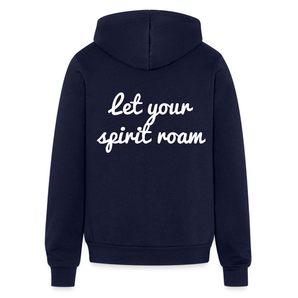 Let Your Spirit Roam Zip-Up Hoodie - navy