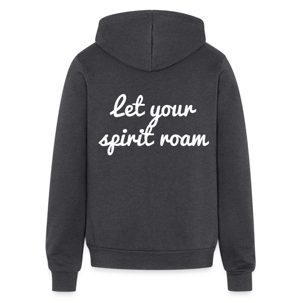 Let Your Spirit Roam Zip-Up Hoodie - charcoal grey